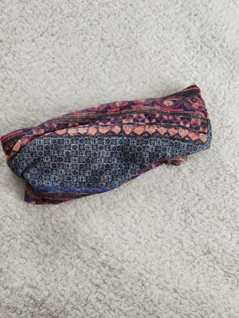 Boho Multicolor Patterned Head Scarf Headband Yoga Workout